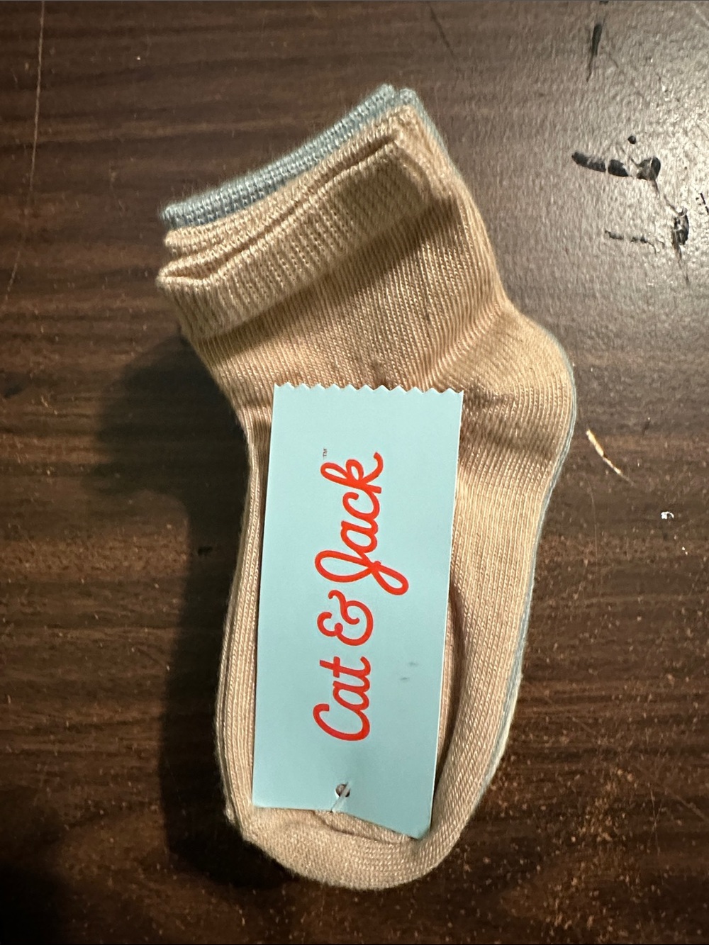 Cat & Jack Beige and Light Blue Cat Socks